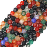 BEADIA Faceted Natural Colorful Agate Stone Round Beads 10mm 36cm/Strand for Jewelry Making