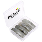BEADIA Natural Curved Spectrolite Stone Beads 36x10mm 4pcs for DIY Bracelet Jewelry Making