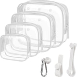 4 Pack Clear Bogg Beach Makup Bag Accessories with 3 Pack Insert Hooks for Bogg Bags, Clear Bogg Makeup Pouches Phone Holder for
