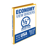 Samsill 0.5 Inch 3 Ring Binder, Economy Round Ring, Clear View Cover, 100 Sheet Capacity - for School, Home, Office - Lemon Yell