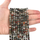 155pcs 6x2mm Natural African Bloodstone Disk Rondelle Spacer Semi Precious Gemstone Loose Stone Beads for Jewelry Making 15 Inch