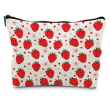 Supwhd Red Strawberry Makeup Bag Cosmetic Bag, Cute Strawberry Stuff, Strawberry Gifts for Women, Cut Strawberry Small Makeup Ba