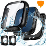 Goton 2-Pack for Apple Watch Screen Protector Case 40mm Series 6/5/4, SE 3/2/1, Waterproof PC Bumper with Tempered Glass for iWa