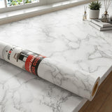 Decotalk 30x400 Marble Contact Paper Peel and Stick White Marble Contact Paper Waterproof Marble Contact Paper for Counter Top M