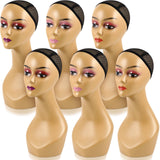 Leinuosen 4 Pcs Female Realistic Mannequin Head for Wigs 19 Lifelike Plastic Manikin Head Display Heads for Sunglasses Earrings