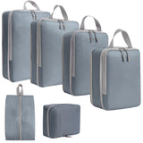 Zoomella 6 Pieces Compression Packing Cubes Laundry Bags For Holidays Outdoor Camping Gray|Storage Bags|Home & Garden