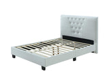 Hodedah Upholstered Bed Platform, Queen, White