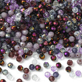 Echoed Elegance 500Pcs Mixed Styles Faceted Round Purple Glass Beads for Bracelets Jewelry Making Necklaces Earrings Crafts Acce