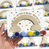 12 Pack Pre-Packaged Rainbow Party Favors for Kids, Wooden Rainbow Cutouts with Magnets & Painting Kits, Thank You for Coming Gi