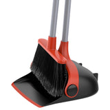 MR.SIGA Broom and Dustpan Set with Long Handle, Stand Upright Broom with Dustpan Combo for Floor Cleaning, Lightweight Sweeping