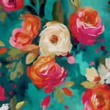 BOKEBEVE Bright Floral Wall Paper Watercolor Peel and Stick Wallpaper Oil Painting Contact Paper for Countertop Cabinet Wall She