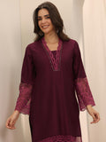 Libas Women'S Silk Blend Co-Ords (99434 Burgundy Xl