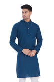 Divisive Men'S Thread Embroidered Cotton Only Slim Fit Kurta (Dkrt637_Xxxl_Turquoise)