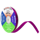 Mandala Crafts Purple Satin Ribbon for Crafts - 50 Yards 3/8 Inch Wide Fabric Ribbons for Gift Wrapping, Flower Bouquets, Hair B