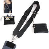 SCINYMC Clip and Go Strap for Phone with Wallet Crossbody, Phone Lanyard with Zippered Pouch, Holds Multiple Cards & Cash, iPhon