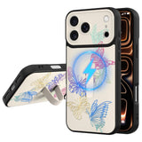 Fiyart Designed for iPhone 17 Pro Case with Wrist Strap Kickstand Cute Trendy Butterflies for Women Girls Slim Fit Aesthetic Pat