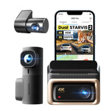 DDPAI 4K 3 Channel Dash Cam, 4K+2K+1080P Front Inside Rear Car Camera, Dual STARVIS 2 Dashcam With Bulit-in 32G eMMC,3K 60FPS,4G