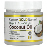 Organic Extra Virgin Coconut Oil by California Gold Nutrition - Use as Cooking Oil or Butter Substitute - Use Externally on Hair