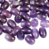 TUMBEELLUWA Stone Bead for Jewelry Making, Healing Crystal Large Hole Oval Shape Loose Beads Pack of 15, Amethyst