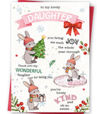 FANCYLUCKY Merry Christmas Card for Daughter, Cute Daughter Christmas Card Gifts from Mom Dad, lovely Xmas Gift for Girls