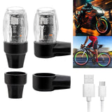 YUERWOVER 2 Pack Tire Lights for Car LED Wheel Light Valve Stem Cap Flash Light for Truck Motorcycle Bike Waterproof Rechargeabl