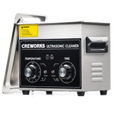 CREWORKS 3.2L Ultrasonic Cleaner with Heater & Timer, 304 Stainless Steel Sonic Cleaner, 0.8gal Ultrasonic Parts Cleaner with Kn
