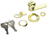 First Watch Security 1278 Cabinet & Drawer 7/8 Utility Cam Lock Polished Brass Finish