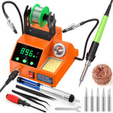 Soldering Station, 100W Digital Display Soldering Iron Station Kit with 2 Helping Hands, 356F - 896F, Auto Sleep, C/F Conversion