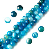 100pcs 8mm Blue Stripe Agate Beads Natural Gemstone Beads Round Loose Beads for Jewelry and Bracelets Making