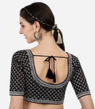 Pujia Mills Women'S Heavy Silver Jari Thread Readymade Blouse For Saree Lehenga (Black, 36)