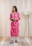 Gosriki Women'S Cotton Blend Chikankari Embroidered Straight Kurta (Zainab Pink-Gs_M_Pink_Medium),Pink,,B0D181X31L