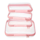 WELPIRT 4 pcs Clear Zipper Pouches,Hard Shell Zipper Case, Toiletry Bag for Travel, CLear Diaper Bag, Toiletry Pouch, Travel Org