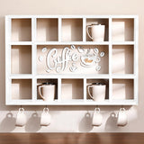 Cinnvoice Oversize Coffee Mug Display Shelf for Wall, Old White
