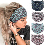 Acenail Wide Headbands Women Knotted Turban Headband Elastic Non Slip Hairbands Floral Workout Head Bands Yoga Cotton Hair Scarf