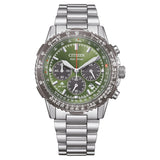 Citizen Ca4664-60W Chronograph Eco-Drive Men'S Watch - Gold-Tone Stainless Steel Case & Band,Sapphire Crystal, Green Dial