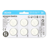 Amazon Basics 6-Pack CR2450 Lithium Coin Cell Battery, 3 Volt, Long Lasting Power, Mercury-Free, Child-Safe Package (Use Scissor