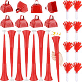 Jenaai 24 Pcs School Spirit Items Collapsible Stadium Horn Hand Clappers Metal Cowbells Team Cheering Spirit Accessories Noisema