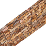 BEADIA Natural Brown Picture Jasper Tube Beads Rectangle 4x13mm 40cm/Strand Stone Beads for Jewelry Making