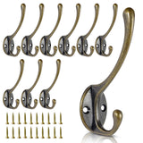 BRCRXW Wall Hooks for Hanging 10-Pack Heavy Duty Metal Coat Hooks for Living Room Bathroom Kitchen Bedroom for Towel Hat Key Closet Bag (Gold)-New