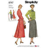 Simplicity 1950s Fashion Womens Vintage Jacket and Skirt Sewing Patterns, Sizes 614