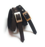 Generic Womens Formal Casual Denim Material Jeans Belts 2Pcs Black And Brown