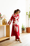 Anni Designer Women'S Rayon Viscose Straight Printed Kurta With Palazzo (Cukari Red-Vks02_Xl_Red_X-Large),Red,XL,,,
