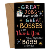 FAJUXIS Boss Day Card Bosses Day Cards Gifts Boss Gifts for Men Thank You Card Gift for Leader Manager Bosses Birthday Gift Leav
