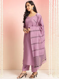 Gosriki Women'S Rayon Viscose Solid Straight Kurta With Pant & Dupatta (Raja Saab Purple-Vks08-Gs_S_Purple_Small),Purple,,B0DT76C3M7