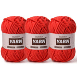 3 Packs Plush Chenille Chunky Crochet Amigurumi Yarn - Baby Yarn for Crocheting Soft - Fluffy Velvet Knitting for Blankets Craft