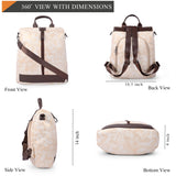 Adisa Faux Leather Backpack Bag For Women & Girls (Bp065-Cre),Gold - Off White,,B0F2FSM8GM