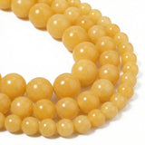 Yochus 45pcs Yellow Jade Beads