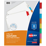 Avery Big Tab Insertable Extra Wide Dividers, 8 Multicolor Tabs, 1 Set (11222)