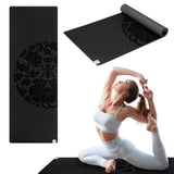Gaiam Exercise & Fitness Mat - Premium Dry-Grip Thick Non Slip for Hot Yoga, Pilates & Floor Workouts (68L x 24W x 5mm) - Black