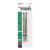 Schmidt Long Capless Rollerball Refill Fine Point 0.6mm, Blue, 2 Pack Blister (SC58124)